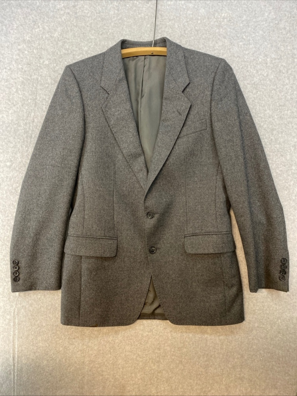 Vintage Angelo Litrico Wool Blazer 40" Chest • Grey • 2 Button Single Breasted